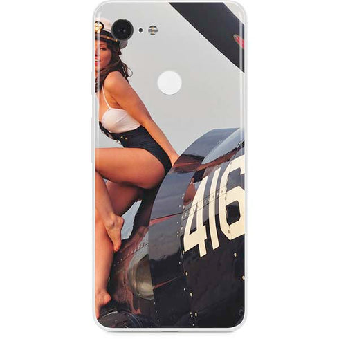 1940s Navy Pin-Up Girl On Corsair Fighter Plane Google Pixel 3 Skin